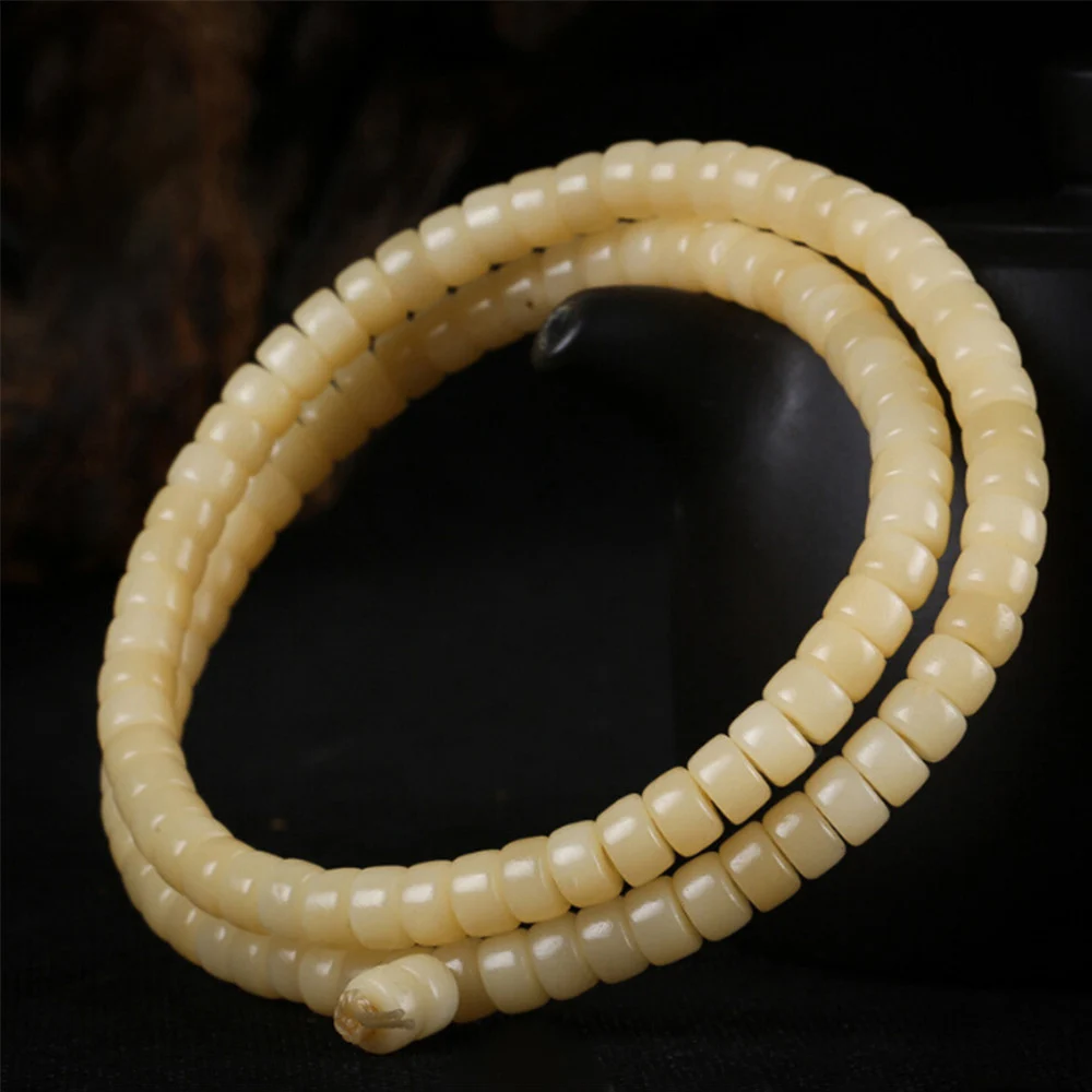 

New Sale Natural Oil Smooth Camel Bone Buddha Beads Unisex 108 Mala Strand Bracelet DIY Barrels Beads Accessories Wholesale