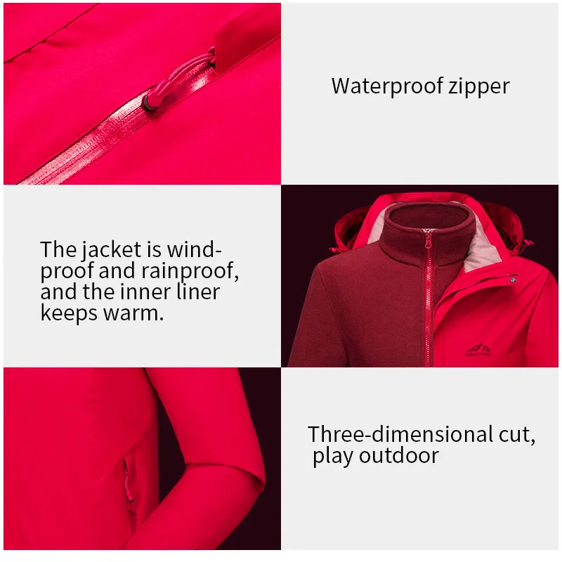High Quality M-4XL Women Winter Windproof Waterproof Outdoor Sports Snowboard Thermal Keep Warm Hooded Skiing Coats Accessories