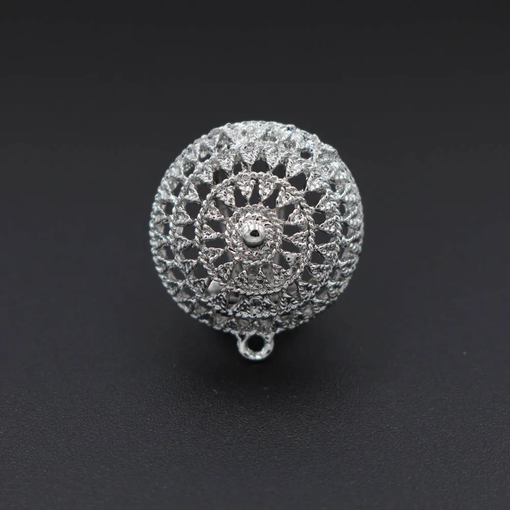 Clip Earrings Post with Loop Hanger Hollow Filigree Circle DIY Metal Stud Findings 20mm 10 Pairs | Украшения и аксессуары