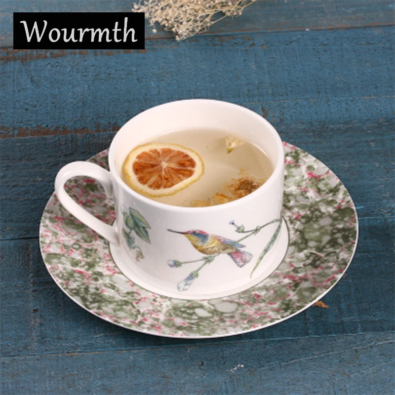 WOURMTH Европейская пасторальная птица костяного фарфора кофейная чашка|bird coffee cup|cup