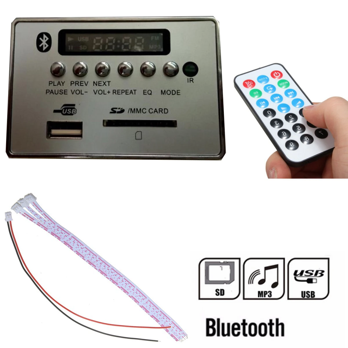 LEORY беспроводной bluetooth MP3 WMA декодер доска 12 в аудио модуль с USB TF карта SD U дисковый порт для автомобиля аудио усилитель доска