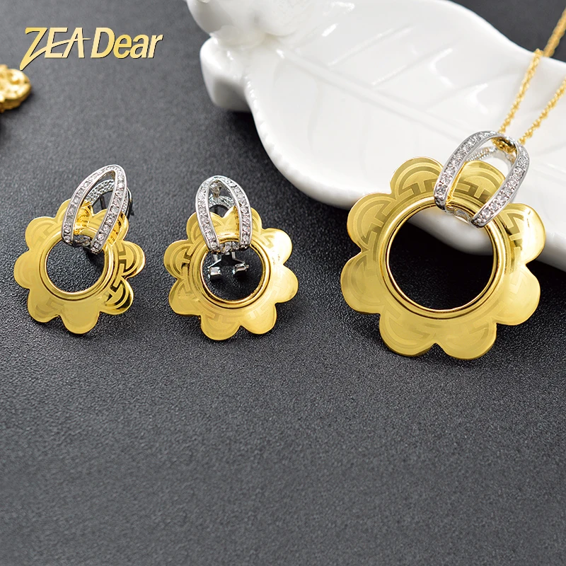 

ZEA Dear Jewelry Romantic Jewelry Sets For Women Earrings Necklace Pendant Big Jewelry Set For Party Engagement Jewelry Findings