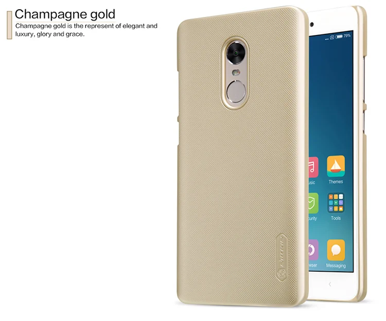 Золотой Для Xiaomi Redmi Note 4X Nillkin Super Frosted Shield твердая задняя крышка случай для Redmi Примечание 4X5," чехол для телефона+ Защитная пленка для экрана - Цвет: Золотой