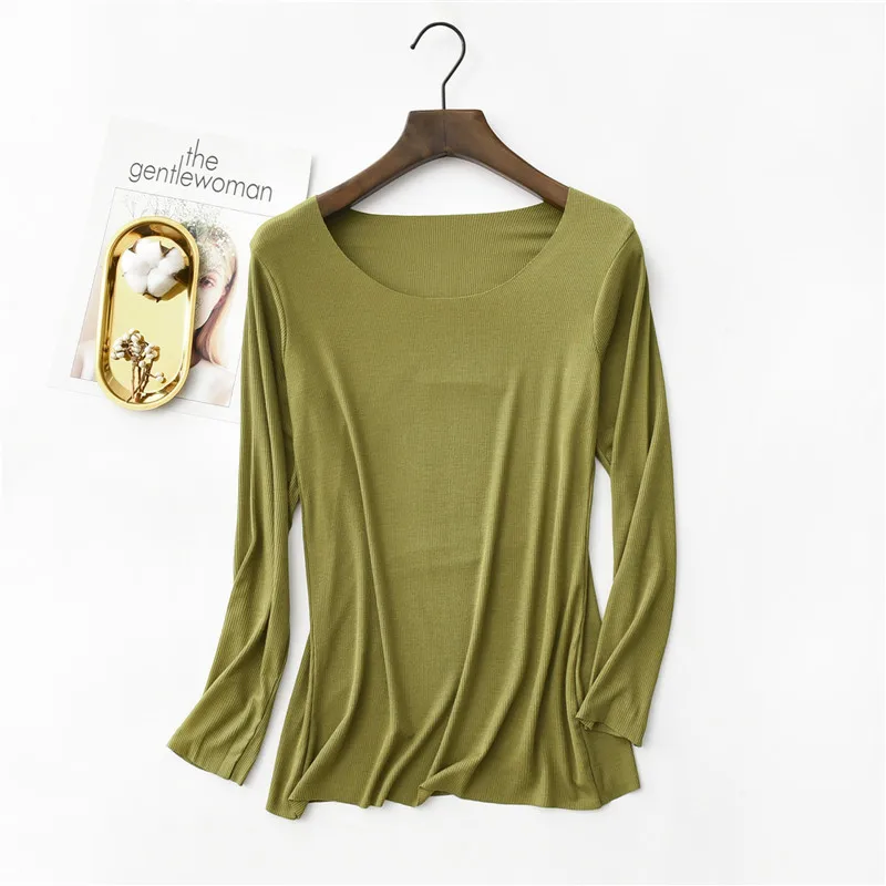 D00325 yellow green Новая футболка женская хлопковая ребристая полосатая Топ Harajuku футболка Весенняя футболка с длинным рукавом корейского размера плюс футболка camiseta feminina - Цвет: D00325 yellow green