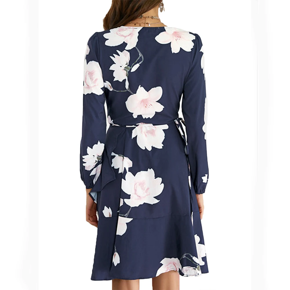 Women Dress New Print Long Sleeve High Waist Irregular Plus Size Vestidos Shein Party Robe | Женская одежда