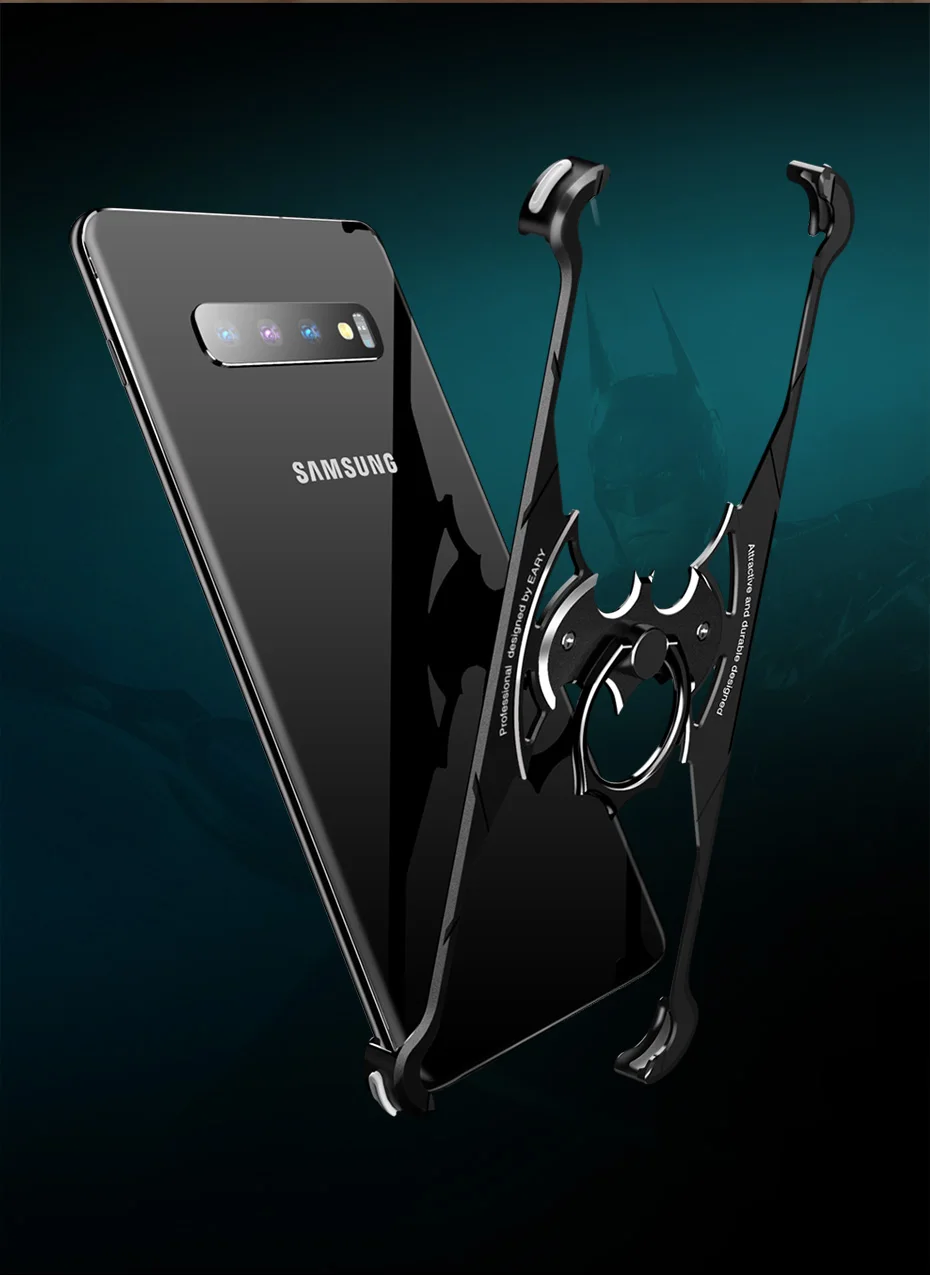 OATSBASF Летучая Мышь Дизайн Металлический корпус для samsung Galaxy S10 S10 Plus S10e персональный металлический бампер противоударный корпус