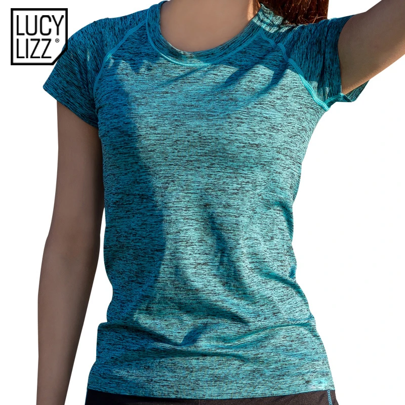 Женская футболка для йоги Спортивная с коротким рукавом бега тренировок