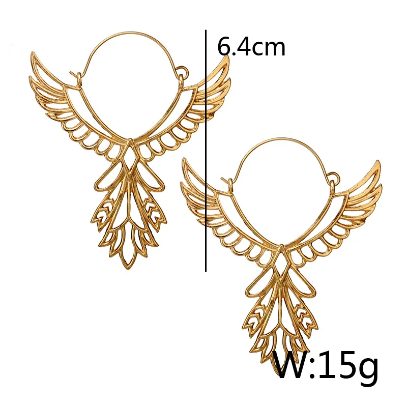 Fashion Angle Wings Hoop Earring for Women Hollow Out Feather Circle Ear Drop Oorbellen Voor Vrouwen Brincos 2018 Wholesale | Украшения и