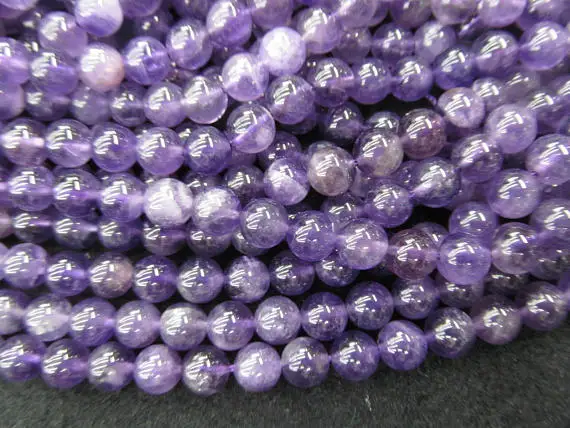 

SHOP SALE--2strands 16" natural Purple Quartz Gemstone matte Round Loose Beads crystal Rock 4\6\8mm
