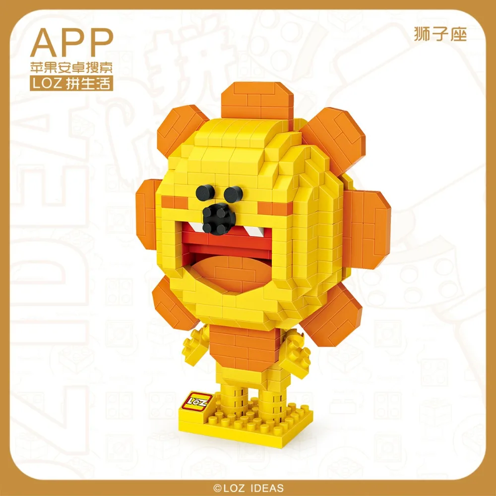 LOZ алмазные блоки TongDaoDaShu Лев созвездие игрушки мультфильм животных Diy