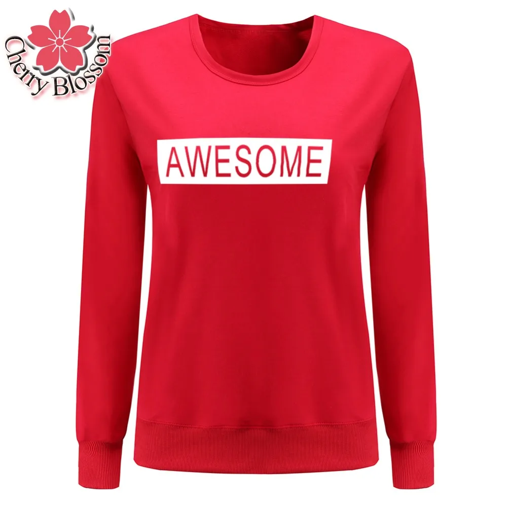 Cherry Blossom осень Для женщин кофты Awesome Толстовки с принтом длинными рукавами и