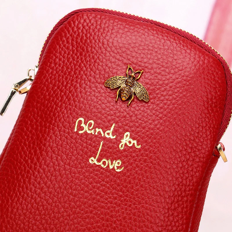 Красный карман для мобильного телефона Маленькая Сумочка через плечо с цепочкой