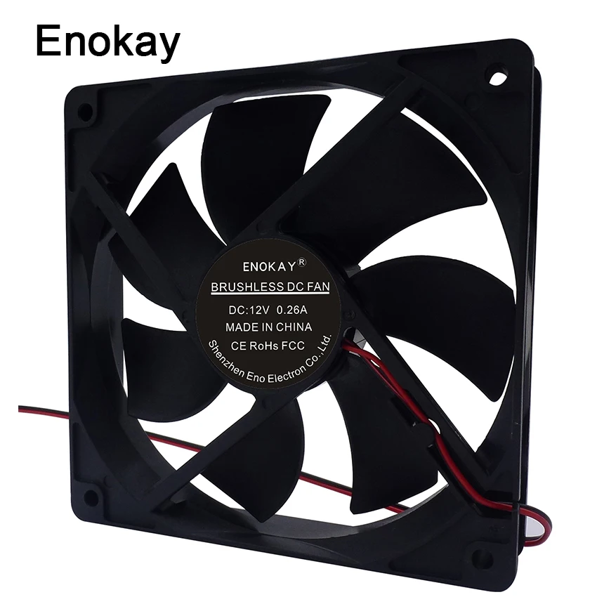 Бесшумный компьютерный кулер Enokay тихий 120x120x25 мм 12 В 24 в 2Pin XH2.54 см чехол для ПК 120