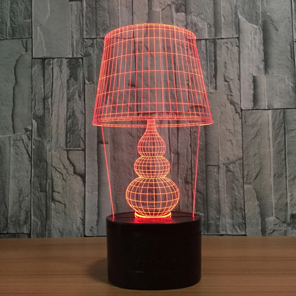 

Fashion touch desk lamp 3D stereo vision 7 color could change wireless Bluetooth speaker and remote control selectable A88