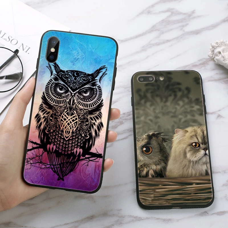 Animal Owl Silicone Case for iPhone 5 5S 6 6S Plus 7 8 11 Pro X XS Max XR | Мобильные телефоны и аксессуары