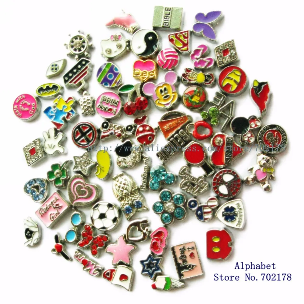 10 шт. любой дизайн смешанный цинковый сплав плавающий медальон Шарм Для