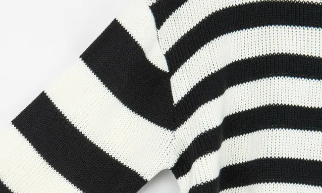 Striped Sweater Women Jumper 2018 Spring Autumn New Fashion Pullover Bat Sleeve High-necked Knitted Casual Tee Tops | Женская одежда