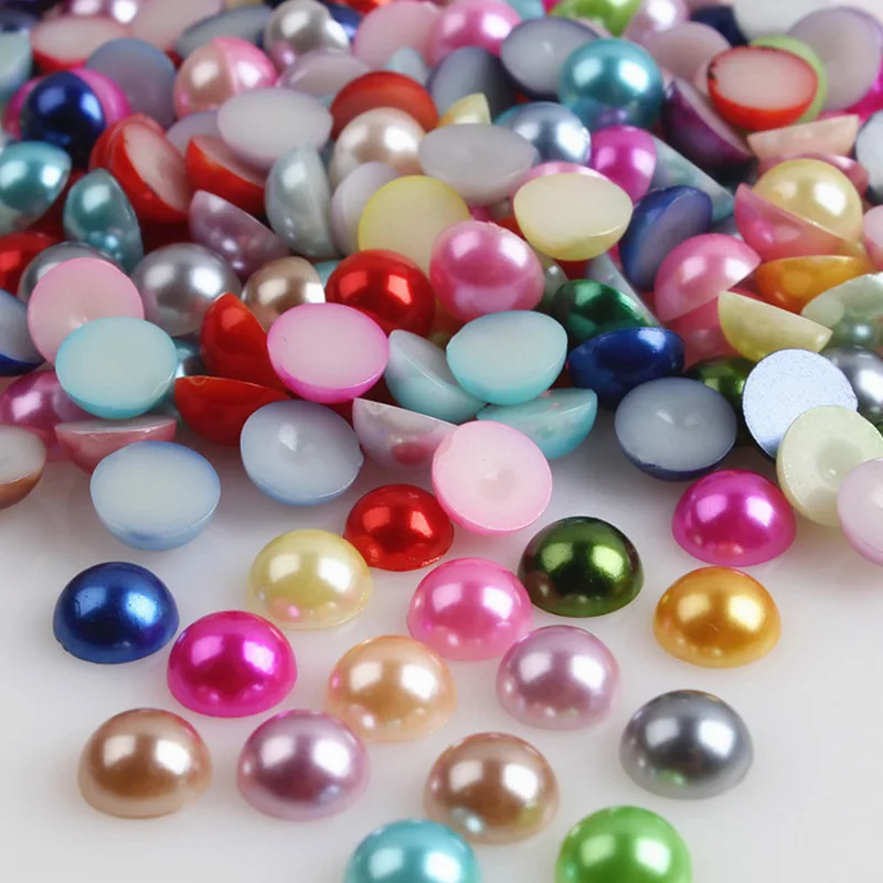 Горячее предложение 2000 шт полукруглые акриловые бусины с плоской задней частью