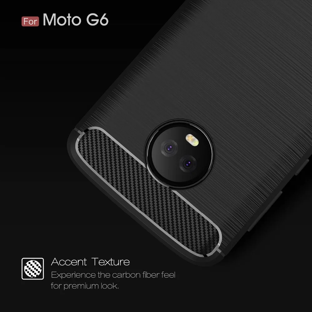 Силиконовые чехлы для Motorola G6 случае углеродного Модный мягкий из
