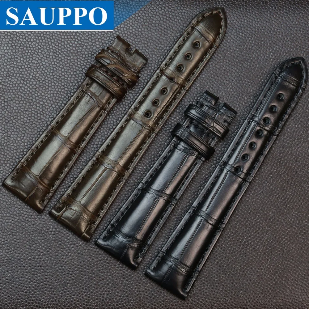 SAUPPO подходит для Зенита капитан кожа аллигатора кожаный ремешок для часов бамбуковое волокно крокодил мужские часы аксессуары 20 мм