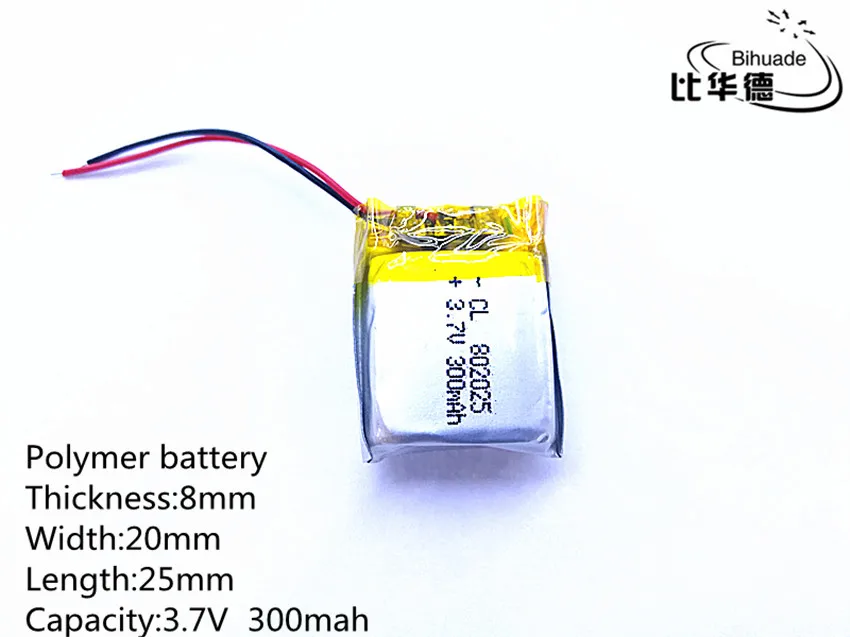 

10 шт./лот литровая энергетическая батарея 3,7 в 300 мач 802025, полимерная литий-ионная/литий-ионная батарея PLIB для dvr GPS mp4 mp3