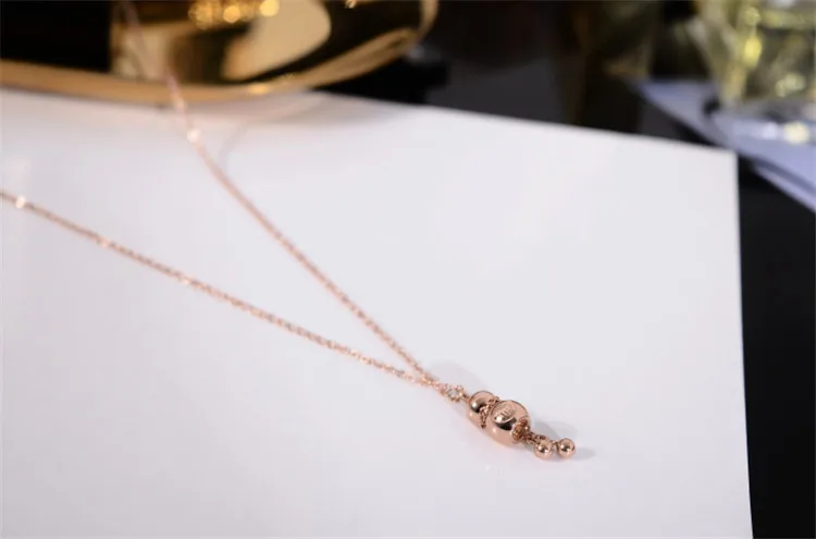 YUN RUO Новое поступление Розовое золото Цвет китайский счастливый колье с кулоном Тыква 316L титановая сталь женские ювелирные изделия подарок никогда не выцветает