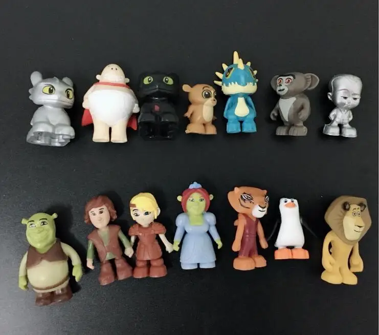 Смешанные Детские игрушки-животные 50 шт./Лот милые Мультяшные фигурки героев