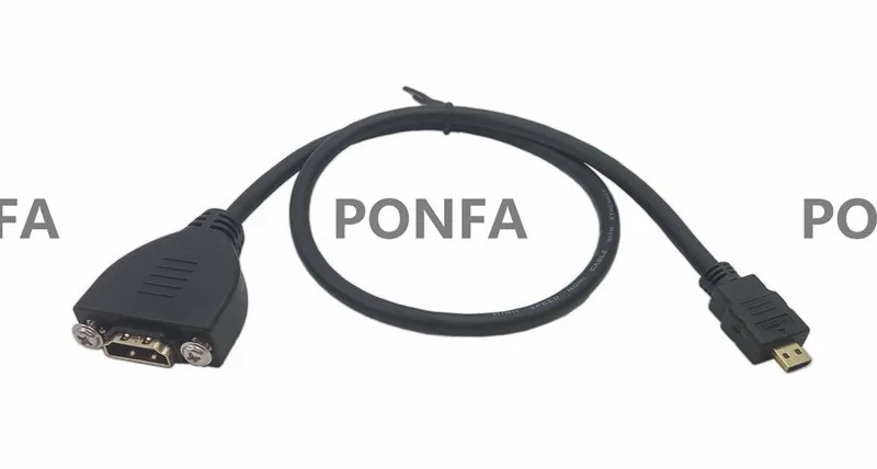 Кабель-удлинитель с разъемом Micro HDMI D типа Male-HDMI A type Female с резьбовым креплением на панель 0,5 м 1 м 1,5 м 2 фута 3 фута 5 футов