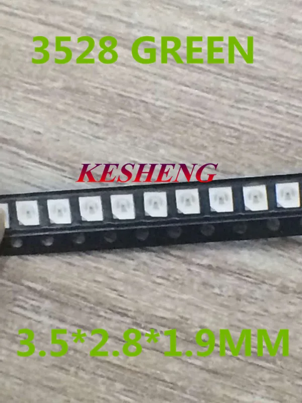 SMT SMD LED 3528 1210 водно зеленый 100 шт. ультра яркий светодиод диодный чип
