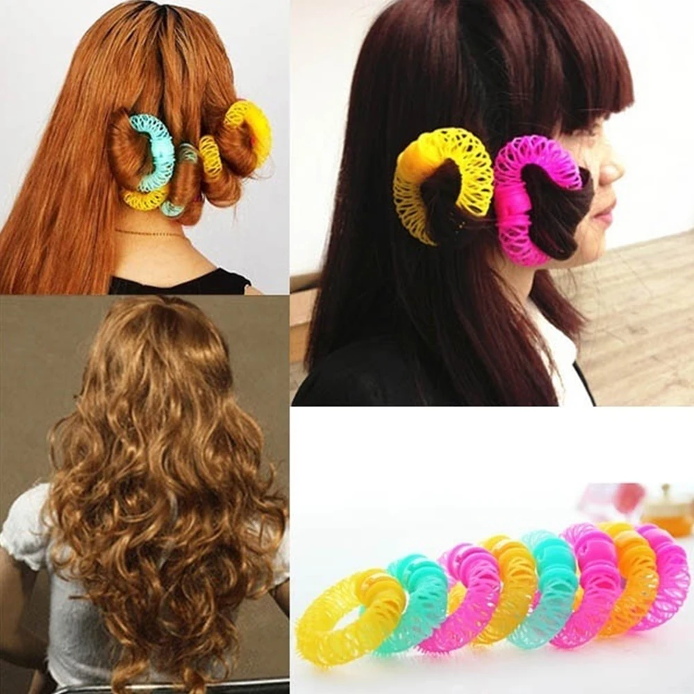 8pcs Magic Hair Curler Spiral Curls Roller Donuts Curl Styling Tool hair accessories | Красота и здоровье