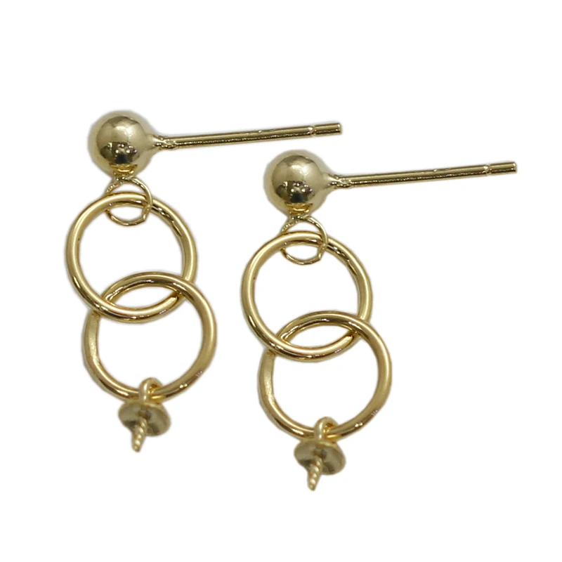 

Beadsnice Sterling Silver Earring Stud For Half Drilled Beads Pearl Earring Making 39521