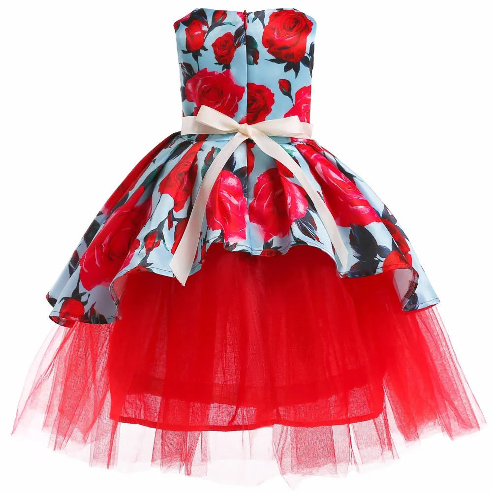 Christmas Costume Girls Flower Dres Princess Girl's New Year Party Dress Kids Children Vestidos Formal Bow for 2-10 years | Детская