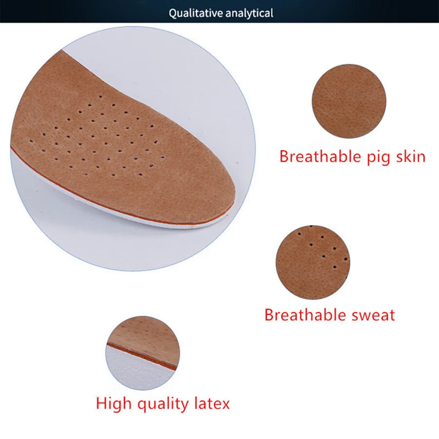 Стельки из свиной кожи стельки ЭВА увеличивающие рост силикагелевые с плоской