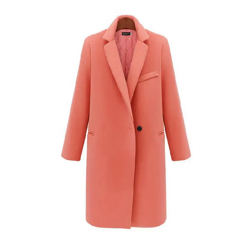 

Nice Autumn And Winter Fashion Women Jacket Slim Coat Solid Color Overcoat