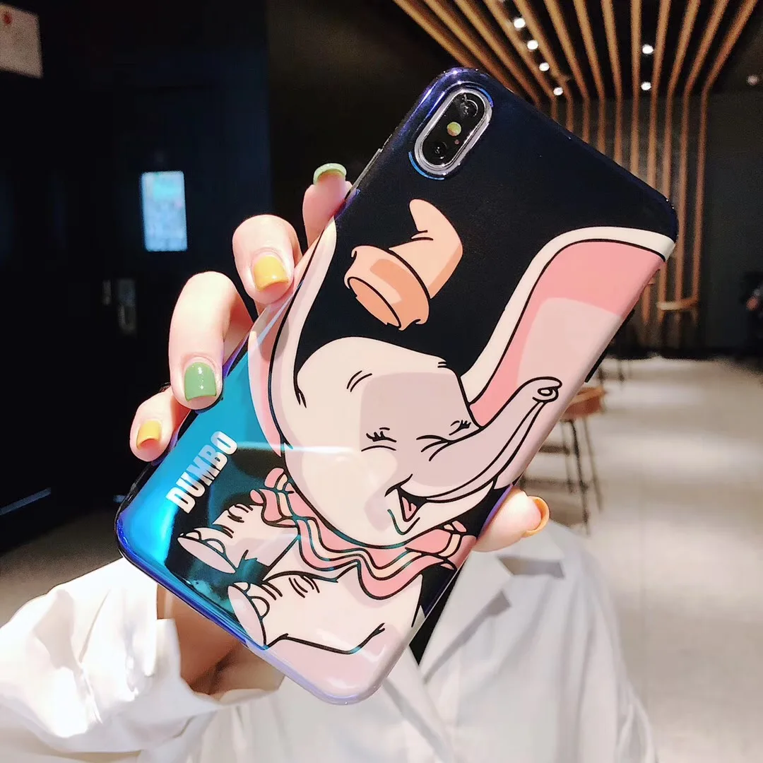 1 Dumbo милый мультяшный слон Blue-ray цирк чехол для телефона для apple iPhone 11 Pro X Xs Max Xr 10 8 7 6 6s Plus кронштейн задняя крышка - Цвет: 1
