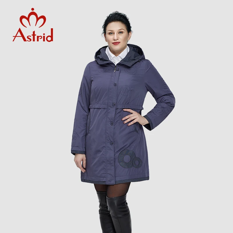 Astrid 2019 Женский Тренч женский модный длинный рукав с вышивкой Повседневный