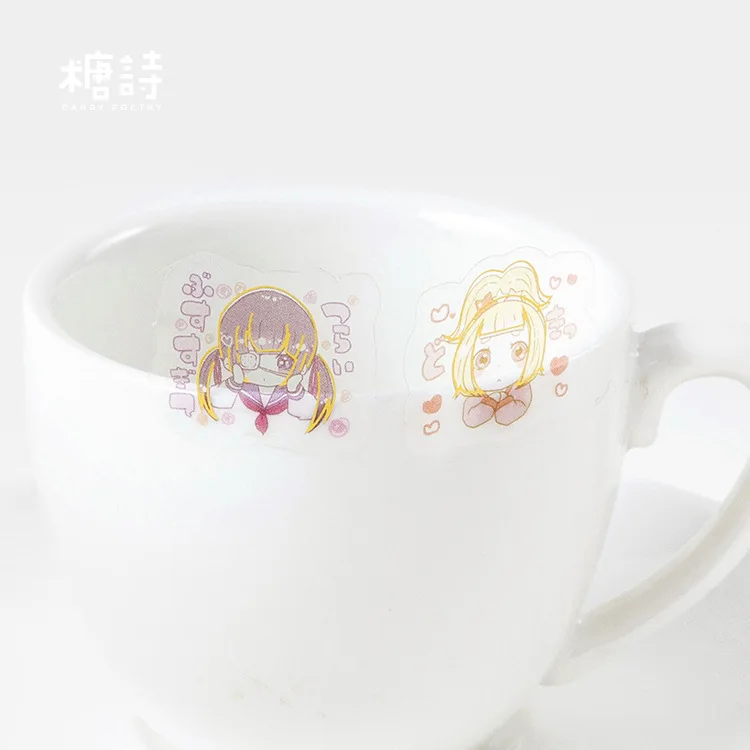 100 шт./кор. Kawaii клейкие наклейки для девочек DIY декоративные канцелярские Эсколар