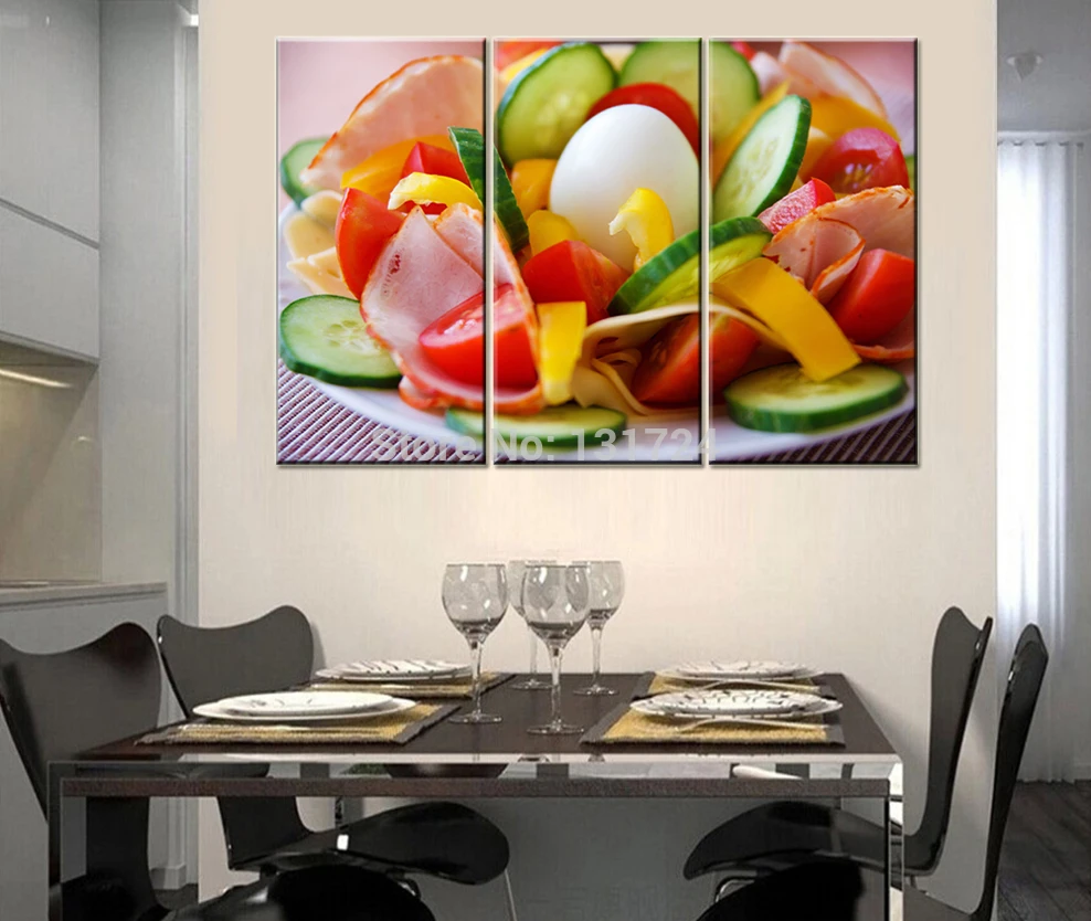 Картина по номерам на холсте вкусный овощной салат 3 шт.|canvas painting kit|canvas wall
