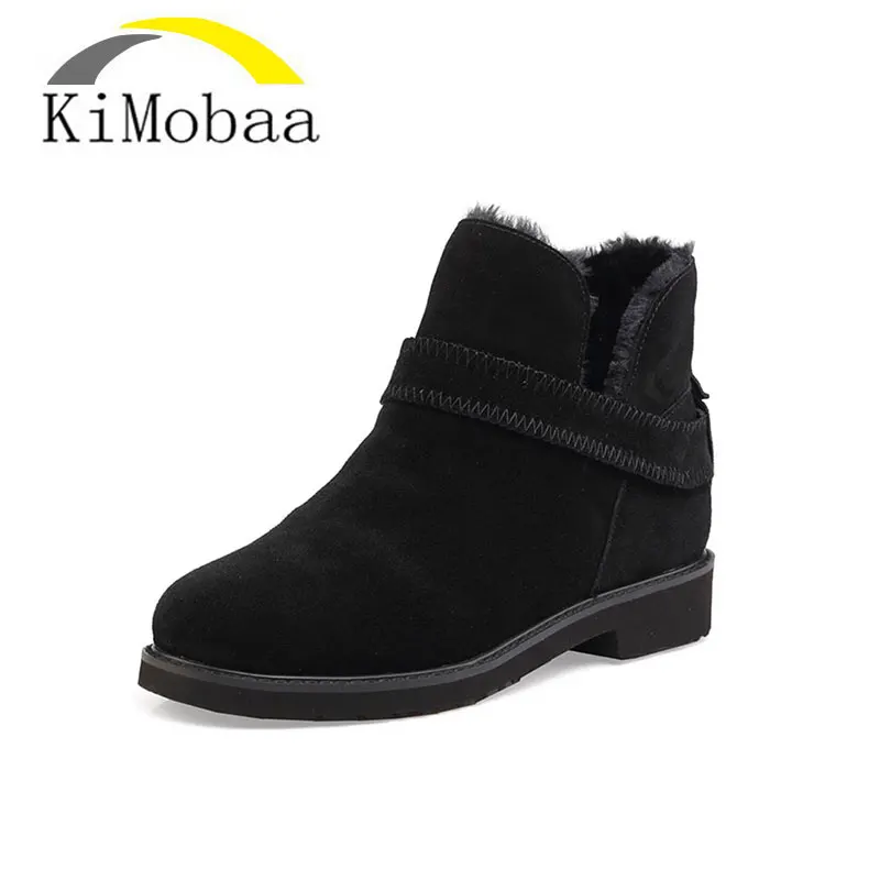 Kimobaa Mujer Chaussure/Женские зимние ботинки ручной работы сезон 2017 г. Для женщин шерсть