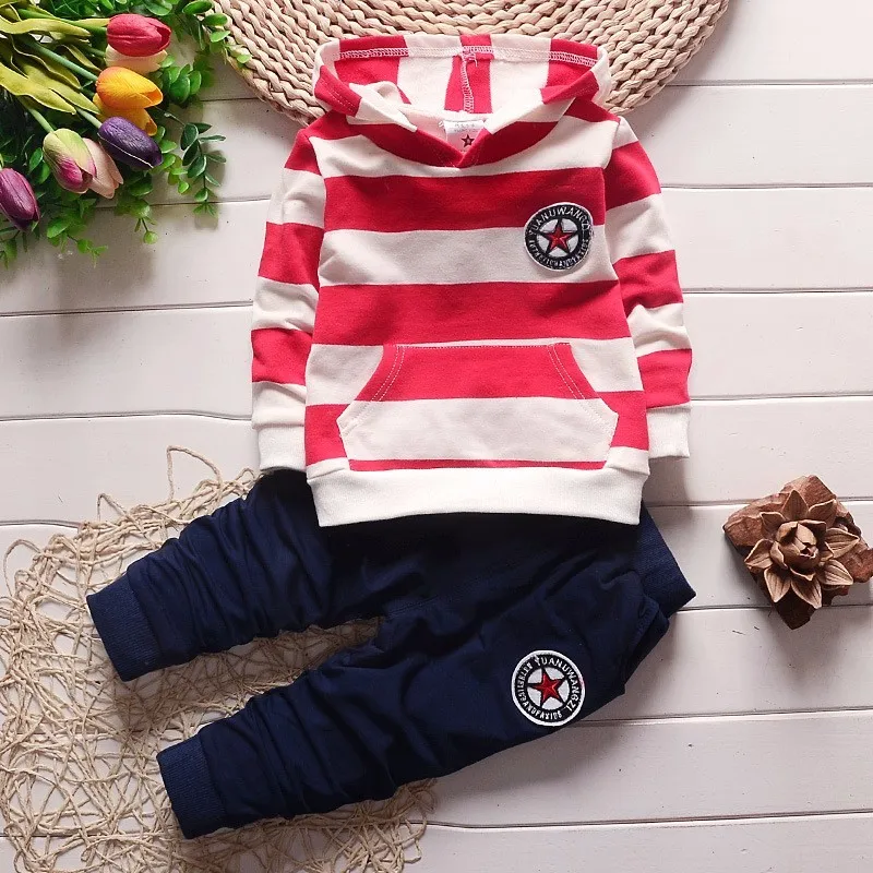 BibiCola Infant Clothes Spring Autumn Baby Boys Girls Hoodies 2018 Long Sleeve Top + Pants 2pcs Suit |