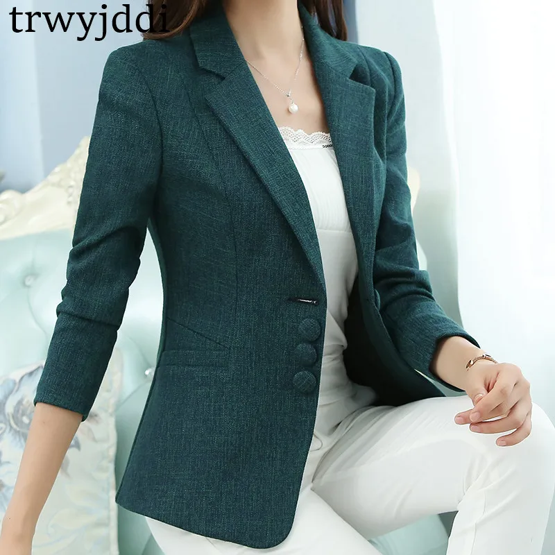 Женский пиджак с длинным рукавом приталенный Повседневный Блейзер большого