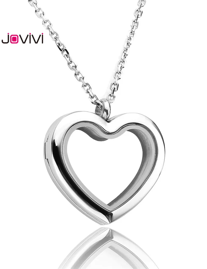 Jovivi 1 шт. КАПЛЕВИДНАЯ Подвеска/подвеска с парящим сердцем медальон с памятью ожерелье ювелирные изделия-316 Хирургическая Магнитная застежка из нержавеющей стали