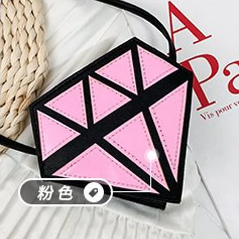 Diamond Pink Сумка на плечо для девочек, сумка через плечо, сумочка для маленьких детей, мультяшная монетница - Цвет: Diamond Pink