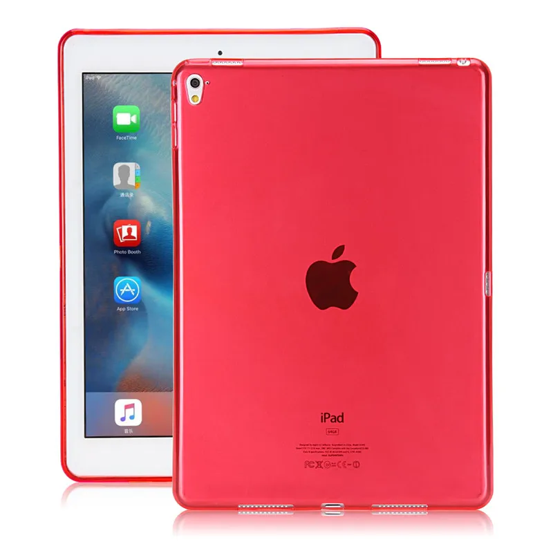 Чехол для iPad Pro 9,7 чехол TPU мягкая задняя крышка чехол для iPad Pro 9,7 Ультра тонкий прозрачный силиконовый чехол для iPad Pro 9,7 дюйма - Цвет: Transparent Red