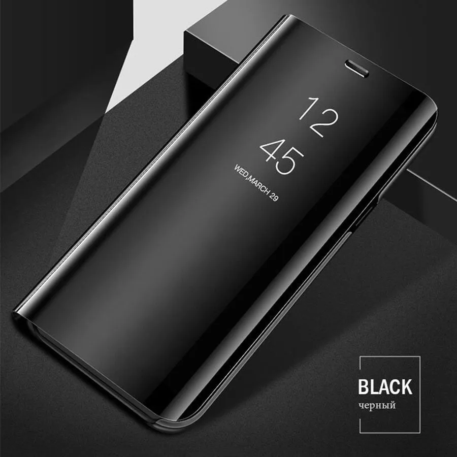 Черный Чехол mi rror для Xiao mi Red mi Note 7 Чехол Red mi Note 6 5 Pro 4X4 K20 Pro Чехол для телефона Xio mi 9 8 SE A2 lite чехол s Global mi 9 7 - Цвет: Черный