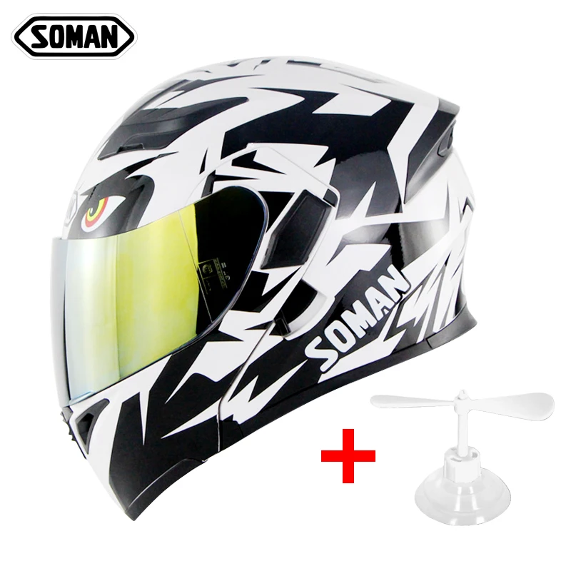 Soman Полнолицевой шлем с декором мотоциклетного шлема Bamboo Raft Street rbike Casco Capacete de Moto DOT