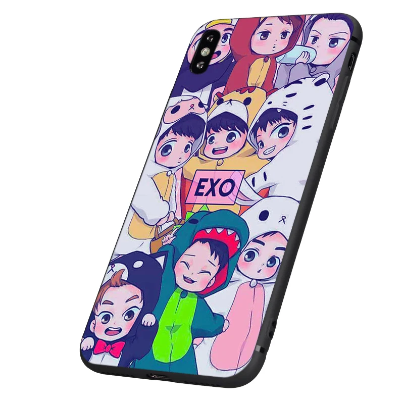 Черный чехол из ТПУ для iphone 5 5s SE 2020 6 6s 7 8 plus x 10 XR XS 11 pro MAX Kpop exo Lucky one|Бамперы| |