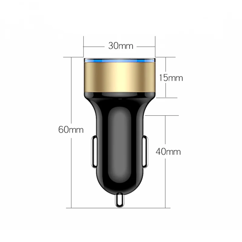 1 шт. автомобильное зарядное устройство с светодиодный дисплеем Универсальный