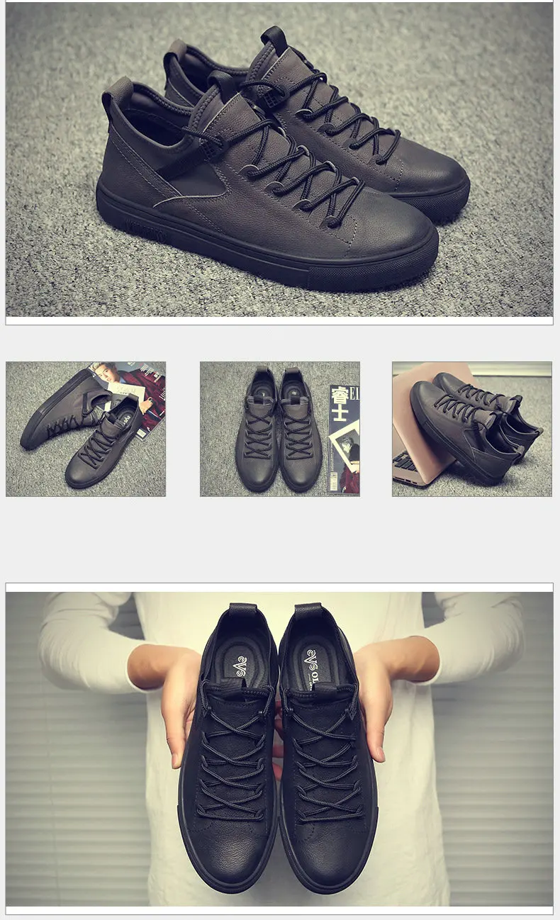 Tleni Большие размеры 45,46 Горячая Распродажа бренд Для мужчин мужской кожаный модные кожаные мужские ботинки черного, белого, серого цветов, низкие туфли на плоской подошве ZL-19