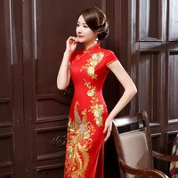 sheng coco oriental long evening cheongsam dresses with split chinese brocade satin cheongsam performing t show evening qipao
